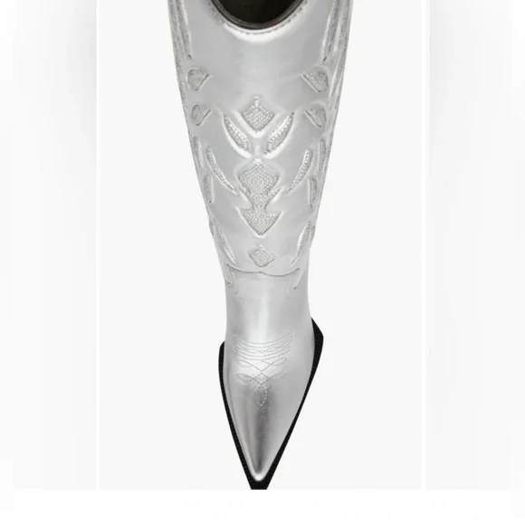 NWT ⚜️💎⚜️ Steve Madden Kinzee Rhinestone Stiletto Western Tall Dress Boots - Picture 5 of 9